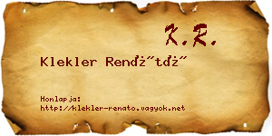Klekler Renátó névjegykártya